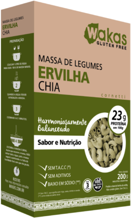 Massa Cornetti de Legumes Ervilha e Chia Wakas