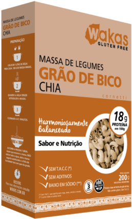 Massa Cornetti de Legumes Grão de Bico e Chia Wakas
