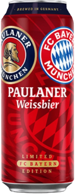 Cerveja Paulaner Weissbier FC Bayern München - Lata