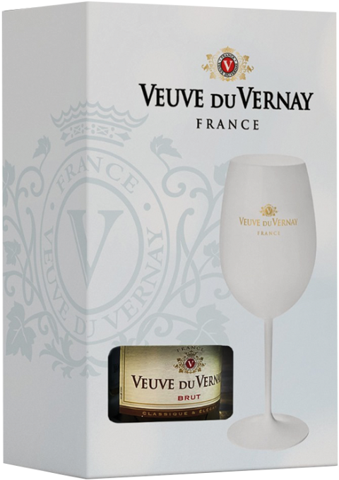Kit Veuve du Vernay Brut + Taça de Acrílico